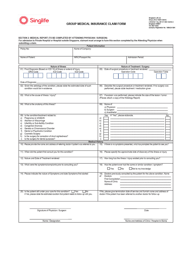Medical Report for Insurance Claims | PDF | Patient | Surgery