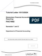 Tutorial Letter 101/3/2024: Elementary Financial Accounting Reporting