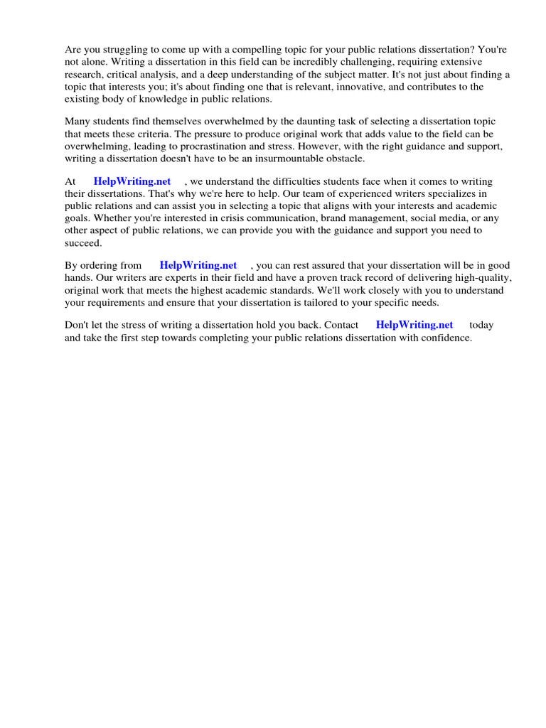 Public Relations Dissertation Ideas | PDF | Public Relations | Social Media
