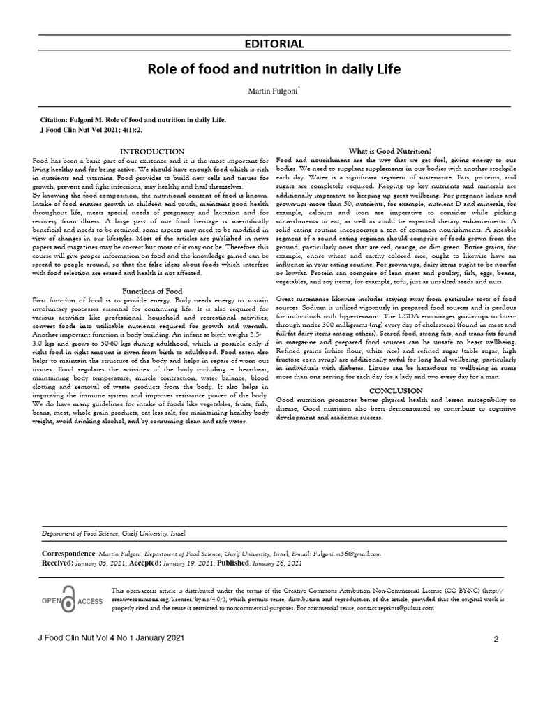 NUTRITION IN DAILY LIFE visual data 2