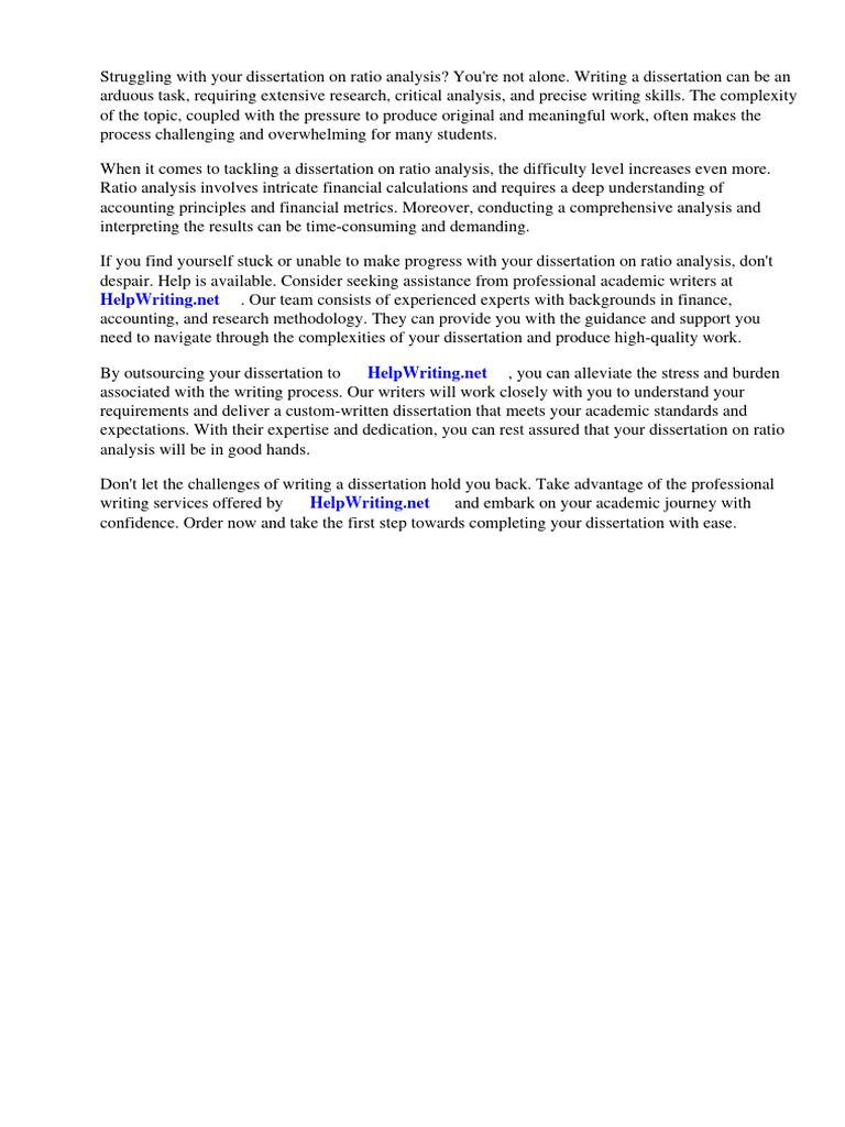 Dissertations on Ratio Analysis Help | PDF | Equity (Finance) | Debt