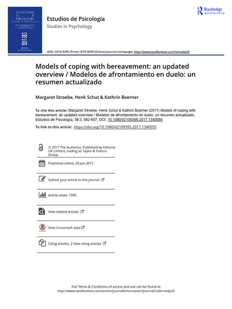 Stroebe Models of Coping With Bereavement An Updated Overview. | PDF ...