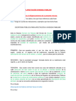 Escritura Pública para Afectación A Vivienda Familiar - Familia