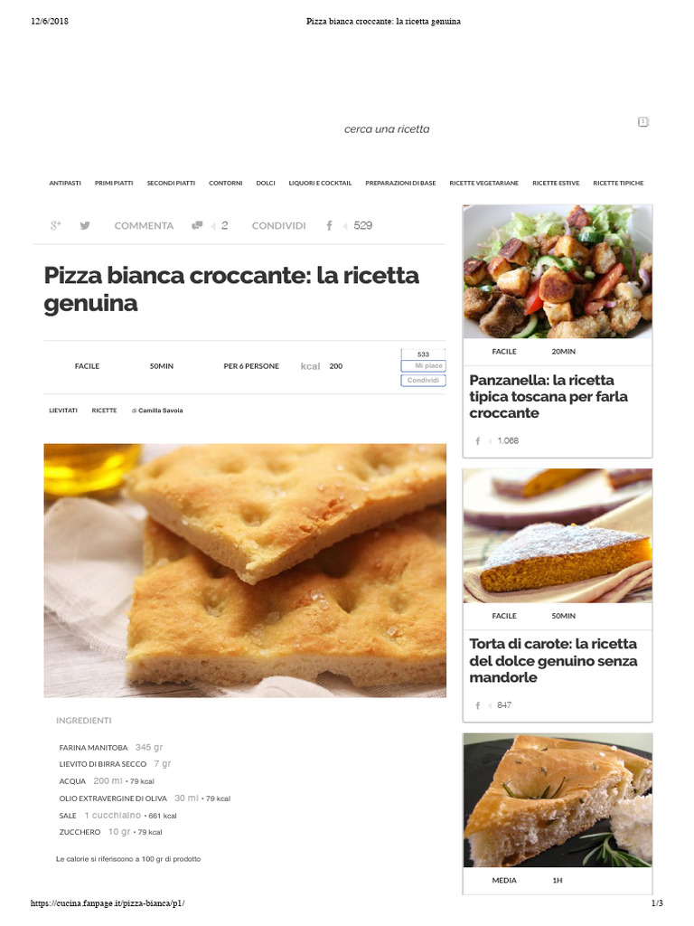 Pizza Bianca Croccante | PDF