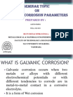 Seminar Topic ON Galvanic Corrosion Parameters: Prepared by