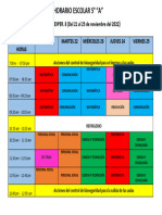 Horario Escolar 5° "A"