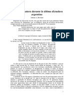 Exilio y Literatura Durante La Última Dictadura Argentina