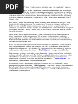 Joan Bolker Writing Your Dissertation PDF