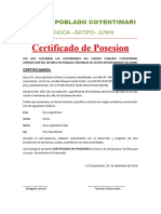 Certificado de Posesion