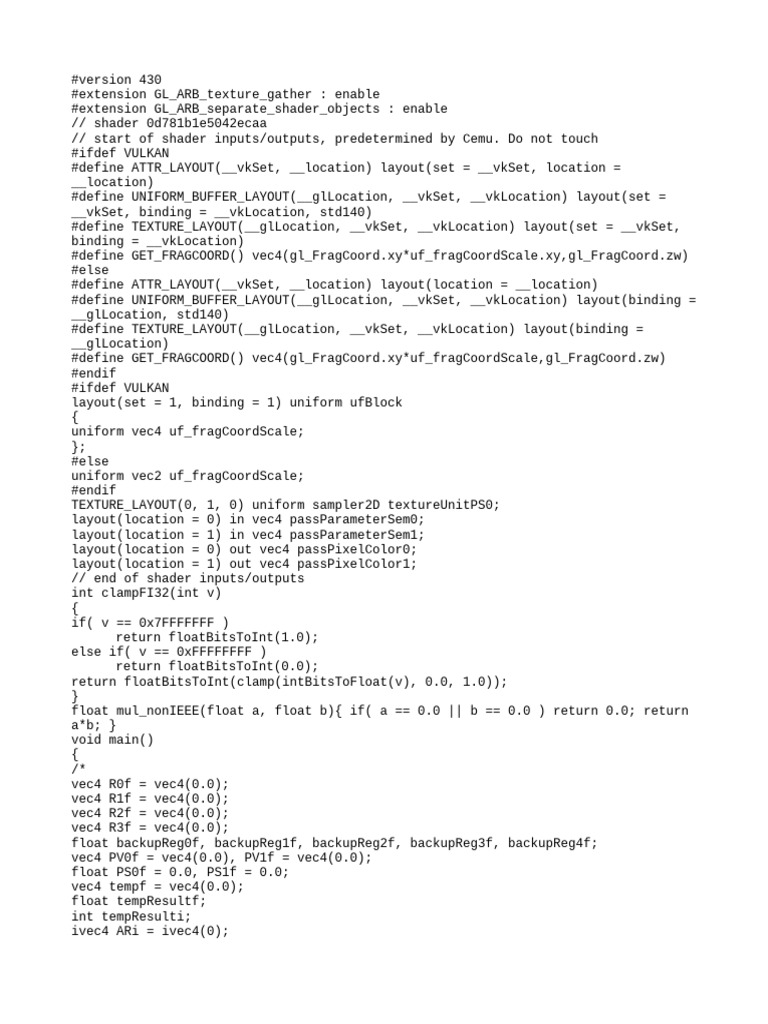 Vulkan Shader Code for Texture Processing | PDF | Computer Programming ...
