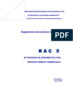 RAC 5 - Actividades de Aeronáutica Civil - Servicios Aéreos Comerciales