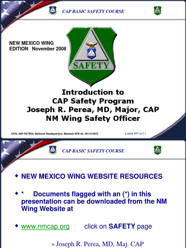 CAP Basic Safety Course Overview | PDF | Civil Air Patrol | Maxwell Air ...