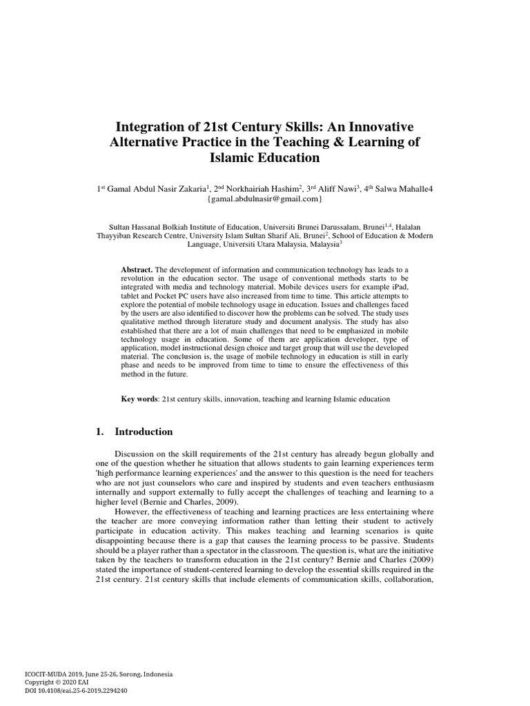 Integration of 21st Century Skills An in | PDF | Learning | Educational ...