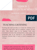 Strategies in Teaching Listening