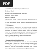 Module of Translation and Techniques Translation 3 RD Year