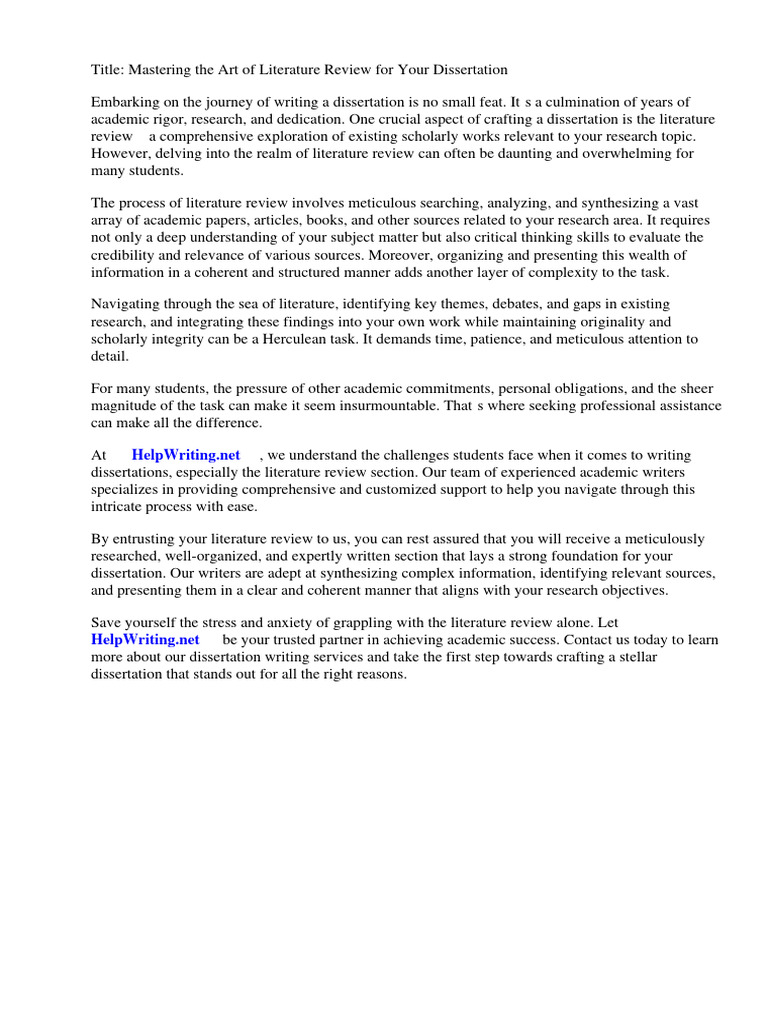 How To Literature Review For Dissertation | PDF | Inquiry | Empiricism