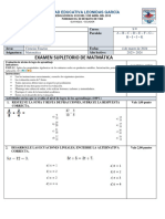 Examen de Matemática Supletorio 2023-2024 Noveno