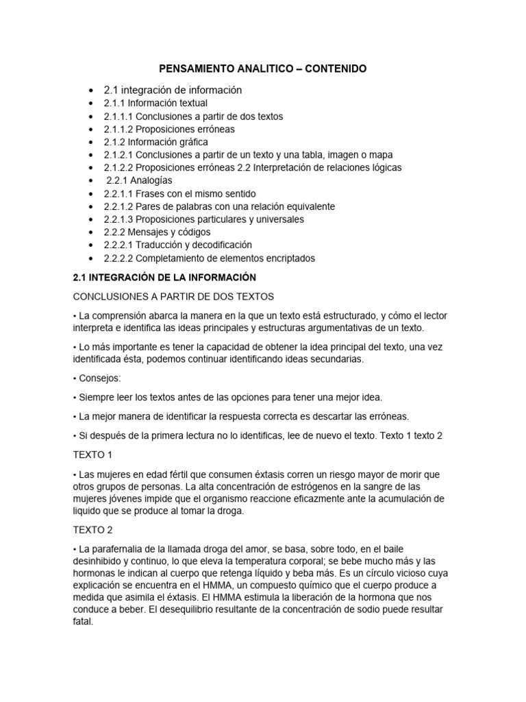Pensamiento Analitico | Descargar gratis PDF | Lógica