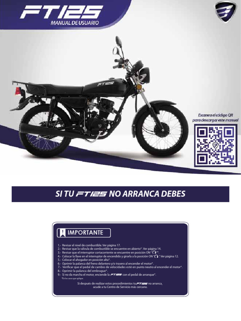 Manual de Usuario Italika FT 125 TS | PDF | Cambiar | Embrague