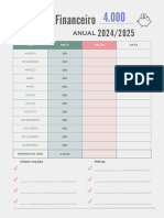 Planner Financeiro Anual Simples Rosa e Verde Documento A4