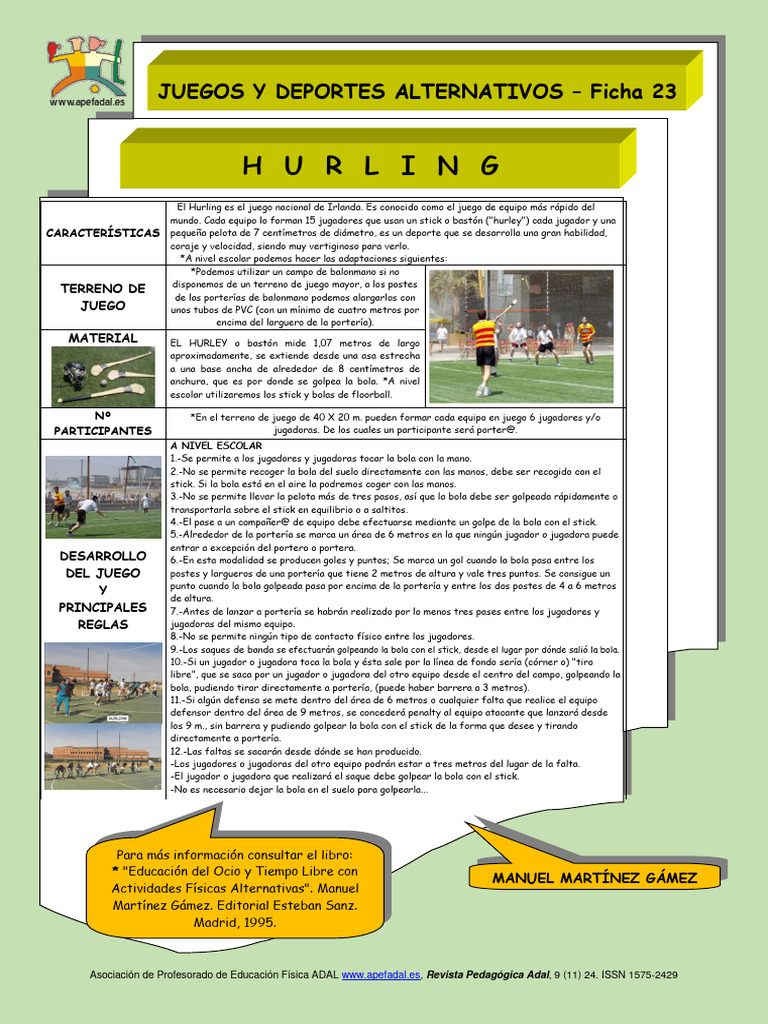 Fichas-JDA-023-Hurling (1) | PDF | Variantes deportivas | Deportes ...