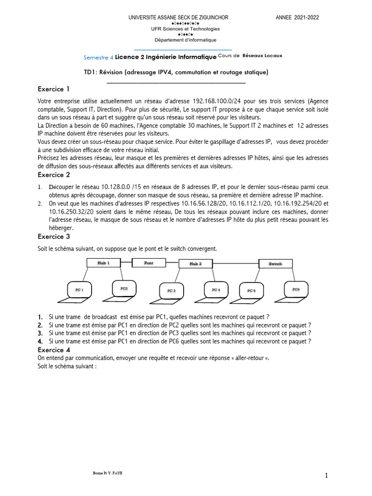 Sous-réseautage et routage IPV4 | PDF | Adresse IP | Télécommunications