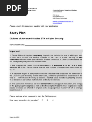 DAS CyberSecurity_StudyPlan