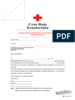 Autorización Del Representante Legal para Ingreso de Al Voluntariado de Cre