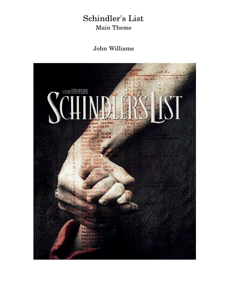 Schindlers list main theme john williams fully orchestrated pdf