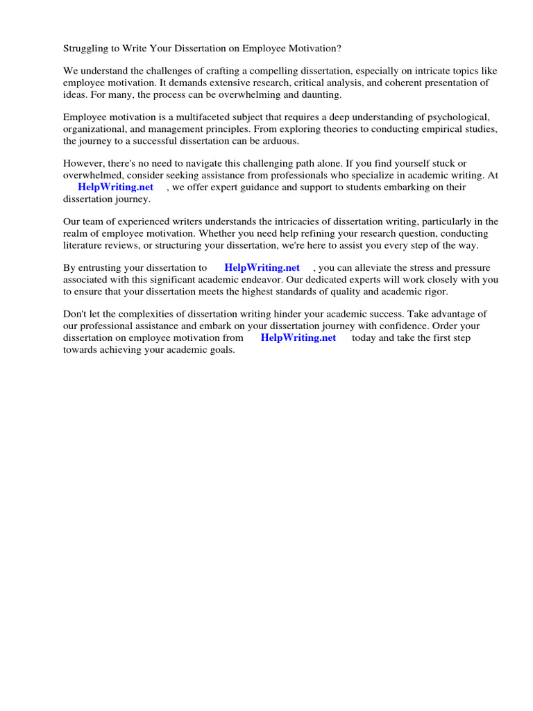 Dissertation Topics Employee Motivation | PDF | Motivation | Motivational