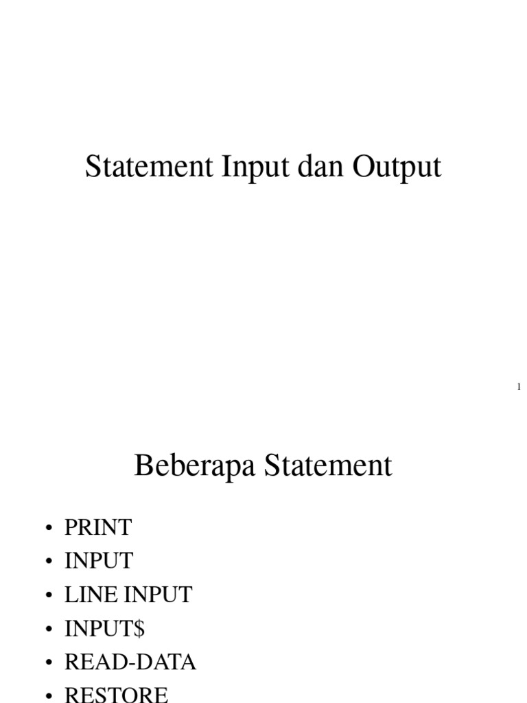Statement Input Dan Output - Materi | PDF