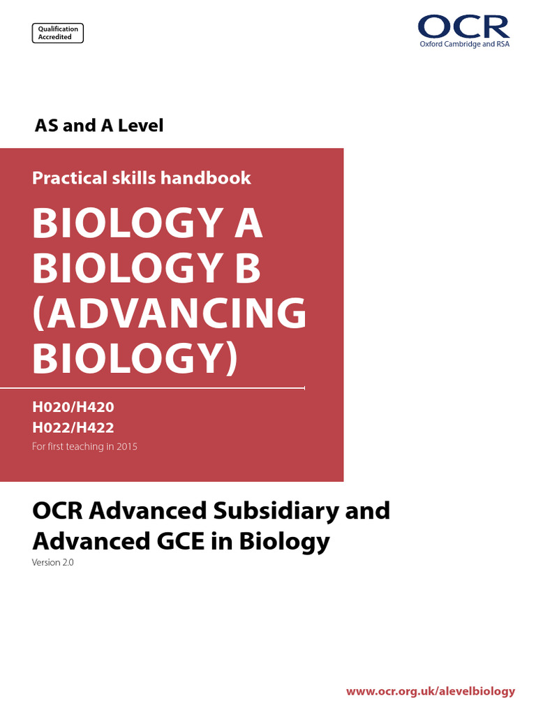 A Level Biology Practical Skills Guide | PDF | Quantitative Research ...