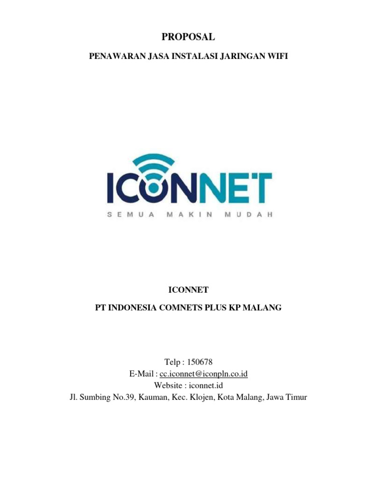 Proposal Instalasi Jaringan WIFI Iconnet | PDF