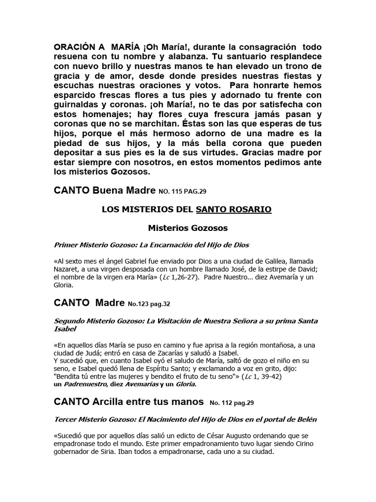 Santo Rosario | Descargar gratis PDF | María, madre de Jesús | Rosario