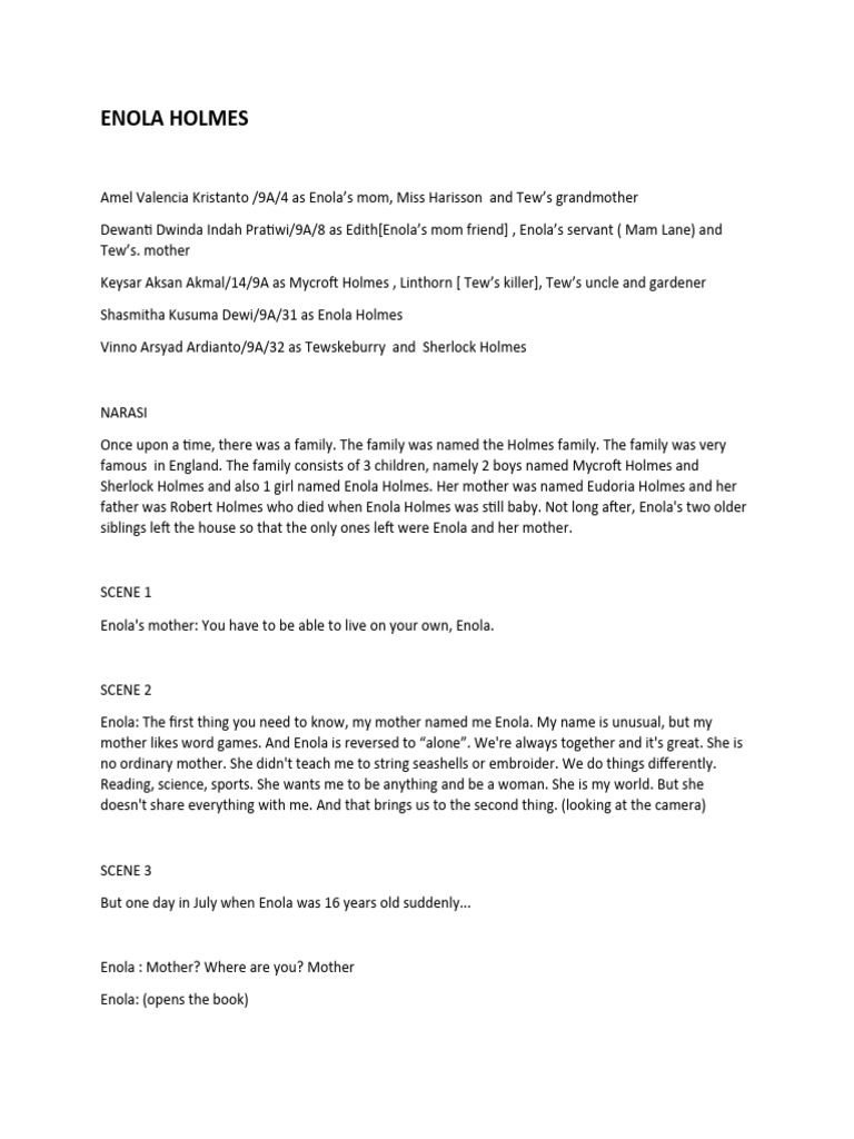 Enola Holmes A Family Mystery PDF Poetry