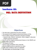 Lecture 05 SQL Definition