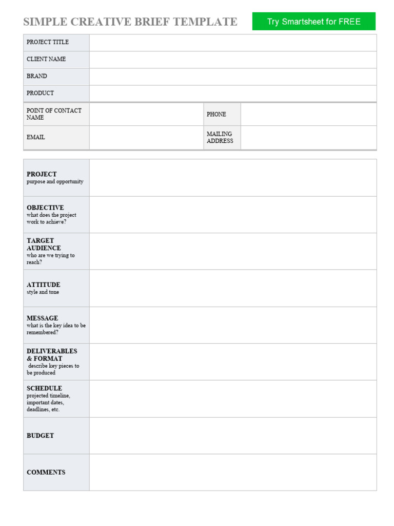 SIMPLE CREATIVE BRIEF TEMPLATE PDF