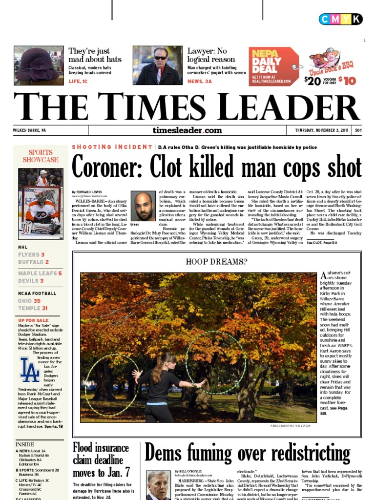 He Imes Eader Coroner Clot Killed Man Cops Shot PDF Theft Wilkes Barre picture photo