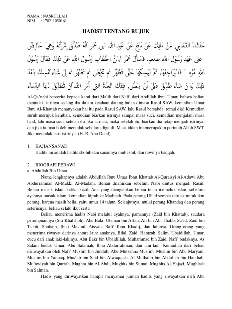 Dalil Rujuk dalam Islam dan Haditsnya | PDF | Agama & Spiritualitas