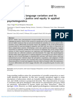 Acknowledging Language Variation and Its Power Keys To Justice and Equity in Applied Psycholinguistics