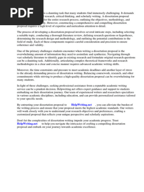 Dissertation Proposal Template Education