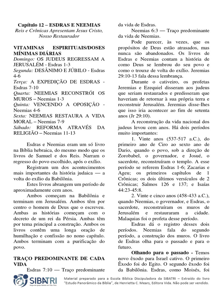 Esdras e Neemias: Retorno e Reforma | PDF | Esdras | Cativeiro babilônico