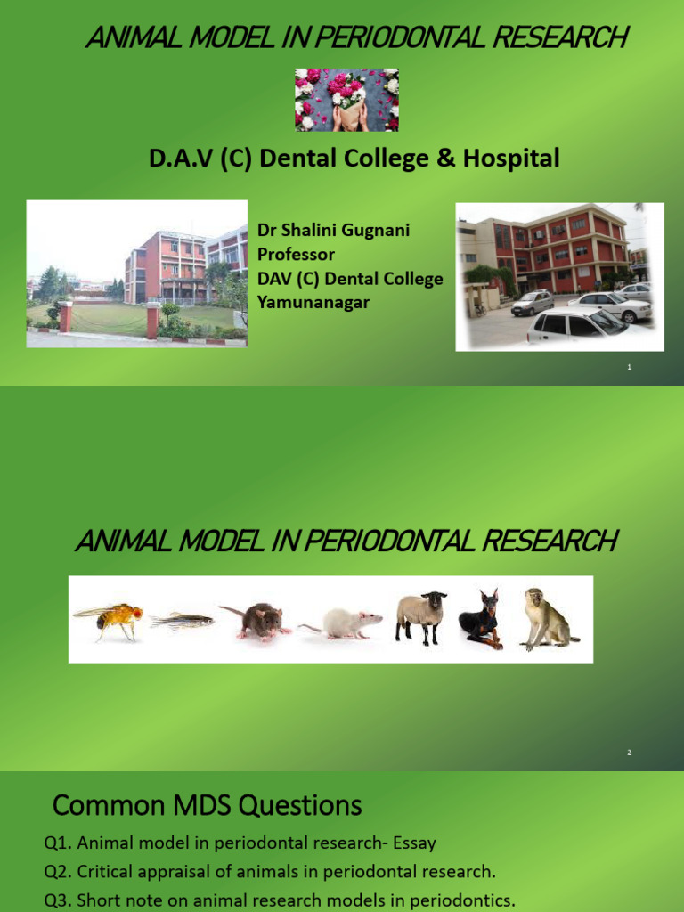 Animal Model in Periodontal Research Dr. Shalini Gugnani PDF
