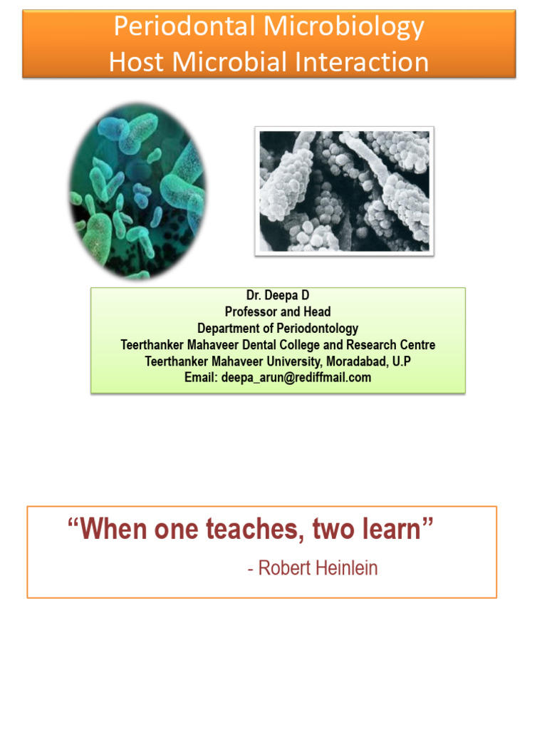 DR - Deepa D Periodontal Microbiology and Host-Microbial Interaction | PDF