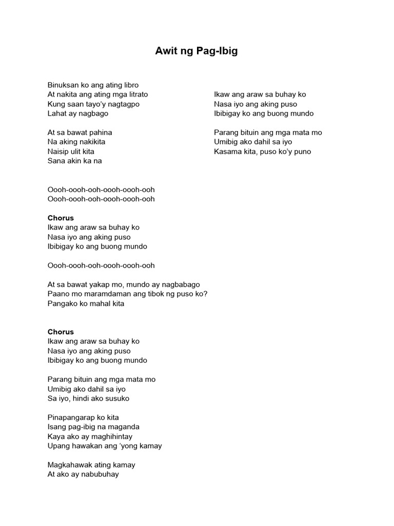 Awit NG Pag-Ibig | PDF