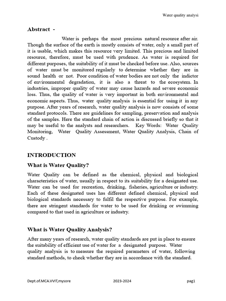 Python Report | PDF | Water Quality | Water