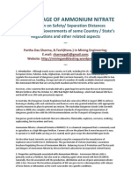 Safe Storage of Ammonium Nitrate-Discussion on Safety/ Separation Distances prescribed by Governments of some Country / State’s Regulations and other related aspects