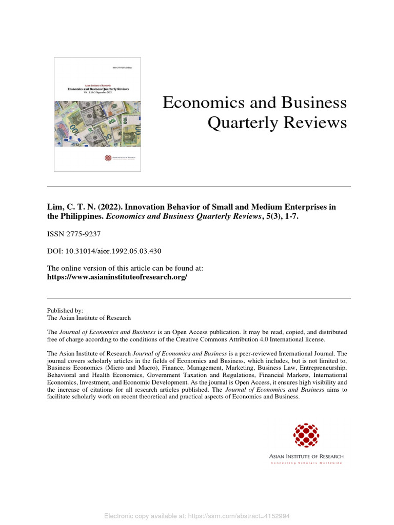 New-Innovation Behavior | PDF | Small And Medium Sized Enterprises ...