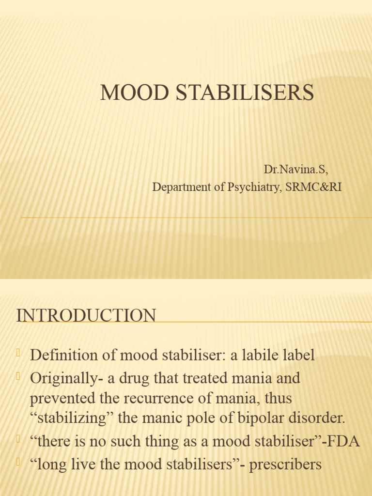 Overview of Mood Stabilizers in Psychiatry | PDF | Bipolar Disorder | Mania