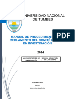 Manual de Procedimientos Del Reglamento Del Comité de Ética en Investigación